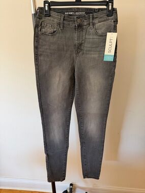 Old Navy RockStar Sculpt Gray Skinny Jeans - Washed Charcoal